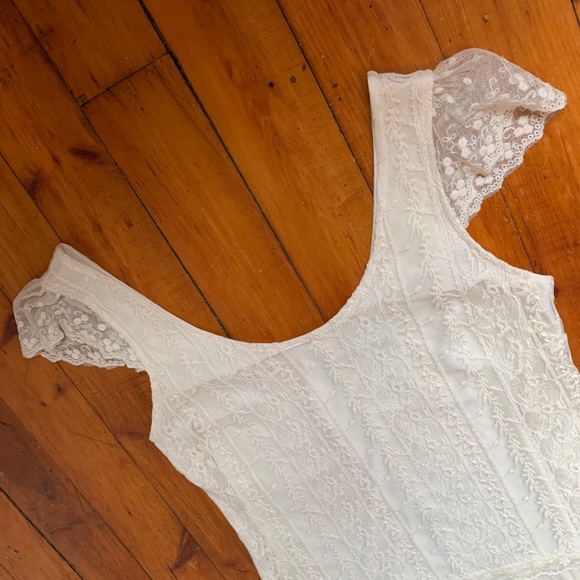 Ultra Pink Lace Layered Dress with Cap Sleeve - Picture 5 of 8